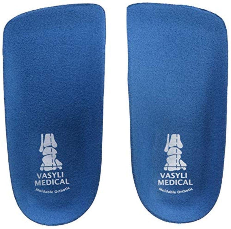 Vasyli Custom 34 Length Insoles Blue Small Fast Effective Pain Relief Customized Biomechanical Alignment Medium Density General Orthotic Needs Everyday Walking Shoes Heat Moldable
